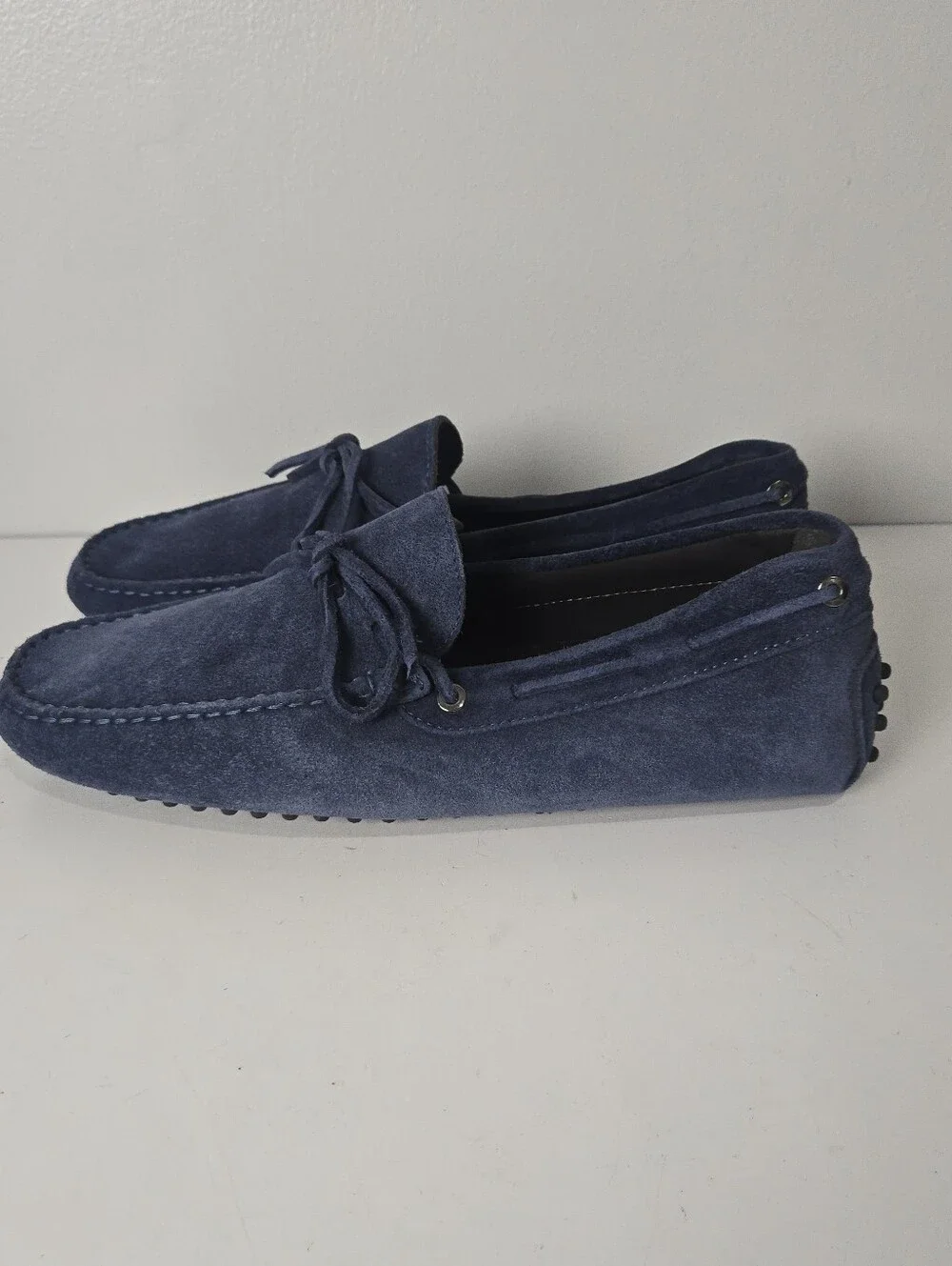 Aurelien Steel Blue Suede Driving Loafers
